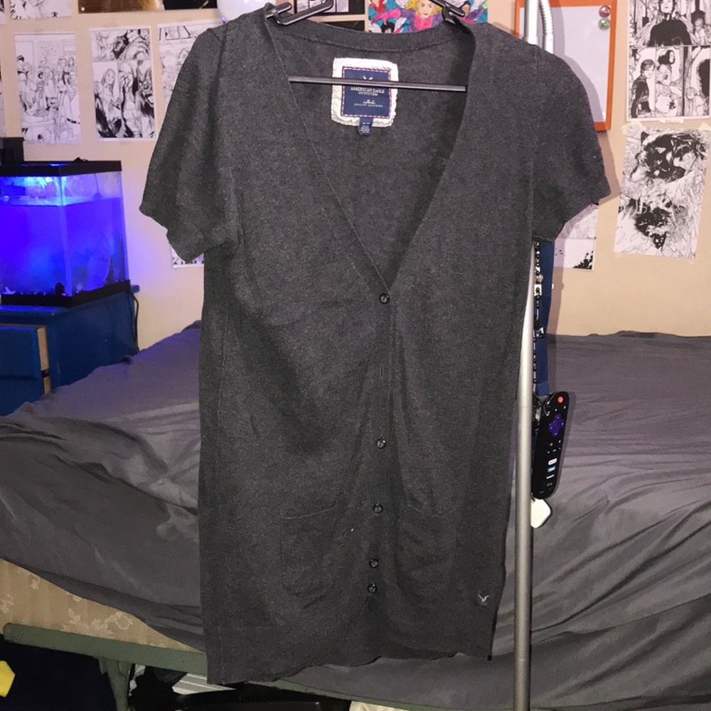 Solid gray cardigan